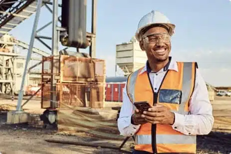 Happy Construction Worker with security gears
