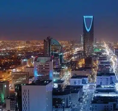 Jobs in Saudi Arabia: Saudi skyline at night